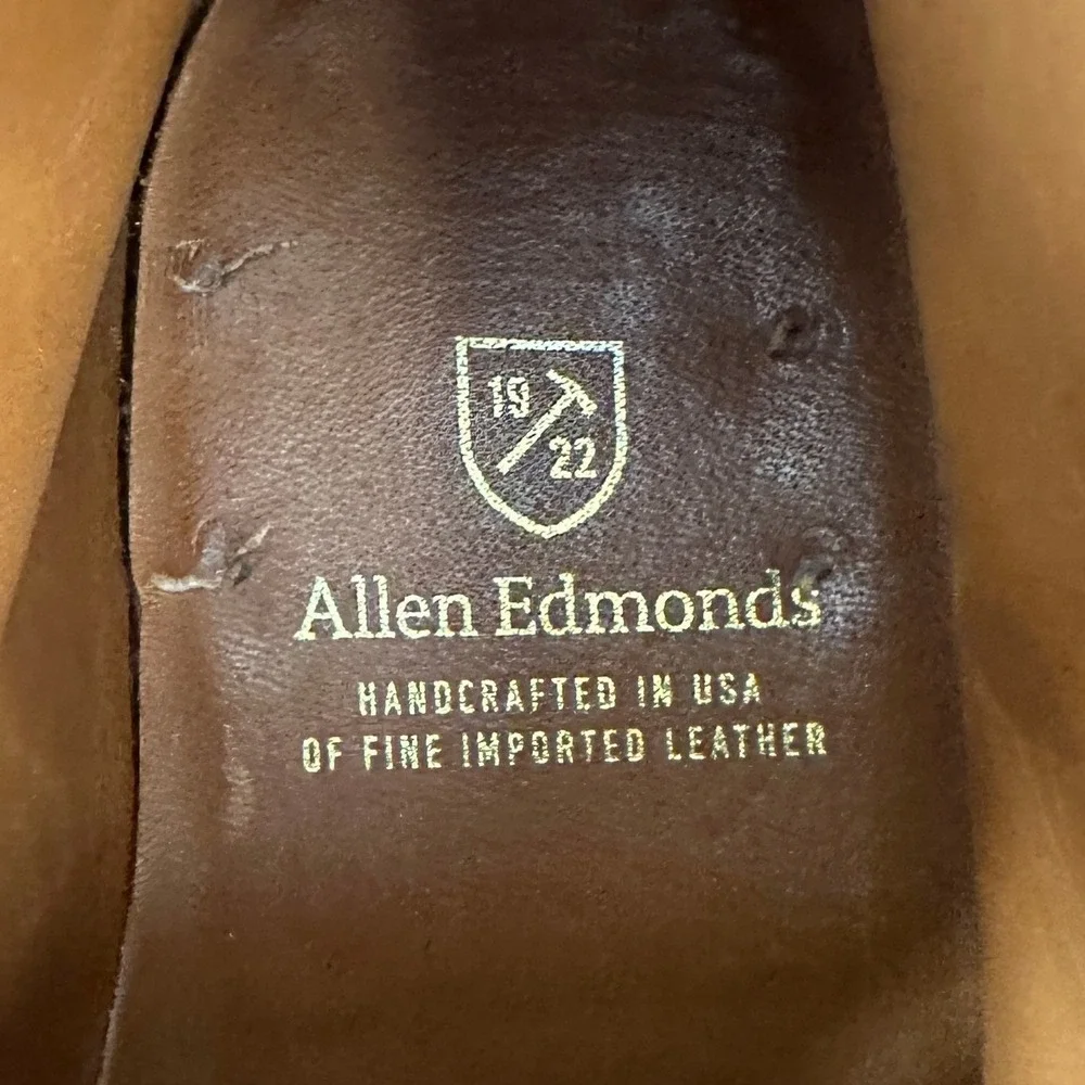 Allen Edmonds First Avenue Boots Mens 9.5D Higgins Mill Brown Pebble Grain EUC